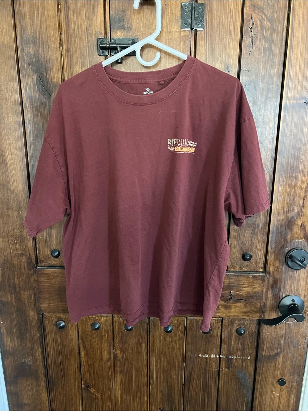 Rip Curl Maroon Short Sleeve Surf Graphic Tee